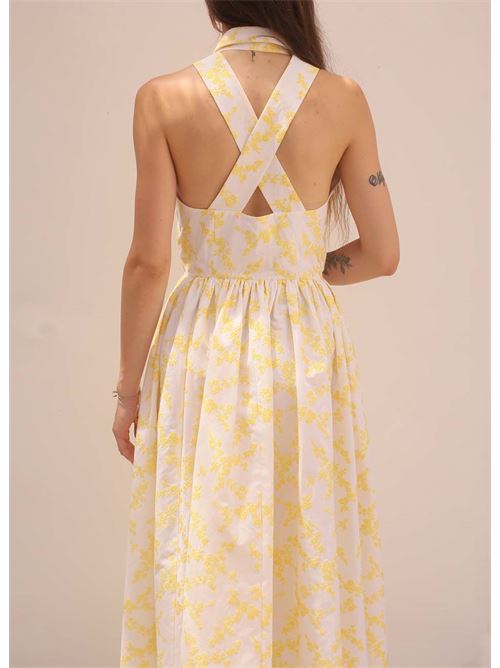 Dress with embroidered yelloow flowers Laboratorio Capri | ISABELAGIALLO